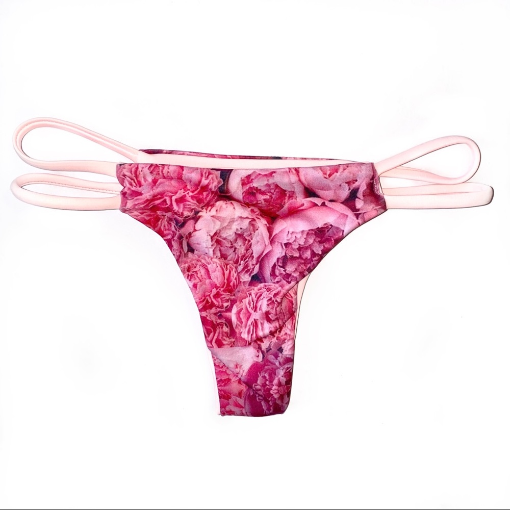 Siempre Golden Peony Print Bikini Bottom